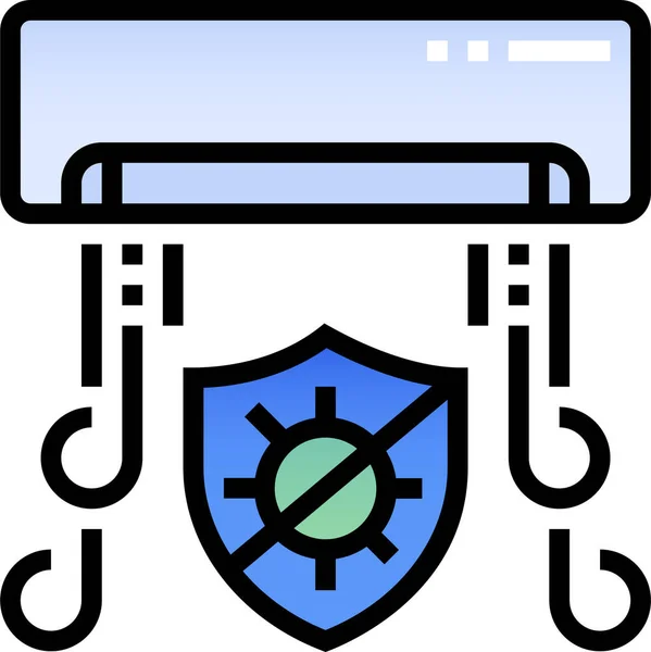Icône Climatiseur Sûr Dans Style Filledoutline — Image vectorielle