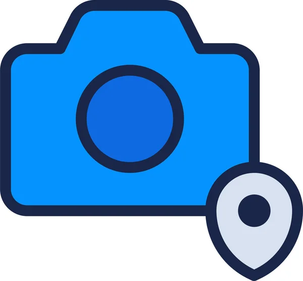 Camera Image Location Icon Filledoutline Style — Stock Vector