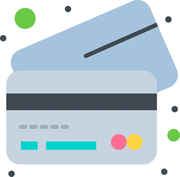 Bankkaarten Credit Icon Platte Stijl — Stockvector