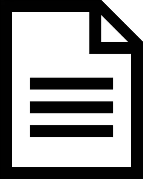 Icona Della Carta Del Documento Testo Stile Contorno — Vettoriale Stock