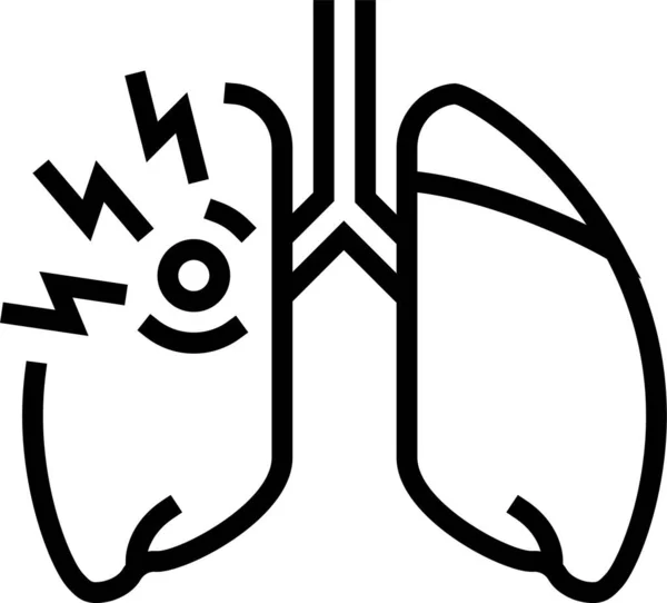 Asma Niños Tuberculosis Icono Estilo Del Esquema — Archivo Imágenes Vectoriales