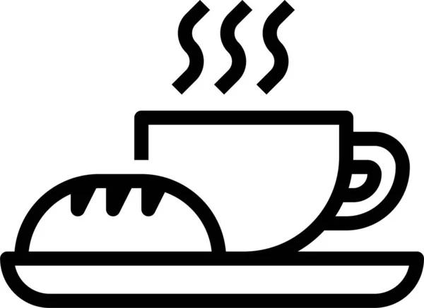 Ikona Przerwy Chleb Kawa Kategorii Mieszanej — Wektor stockowy