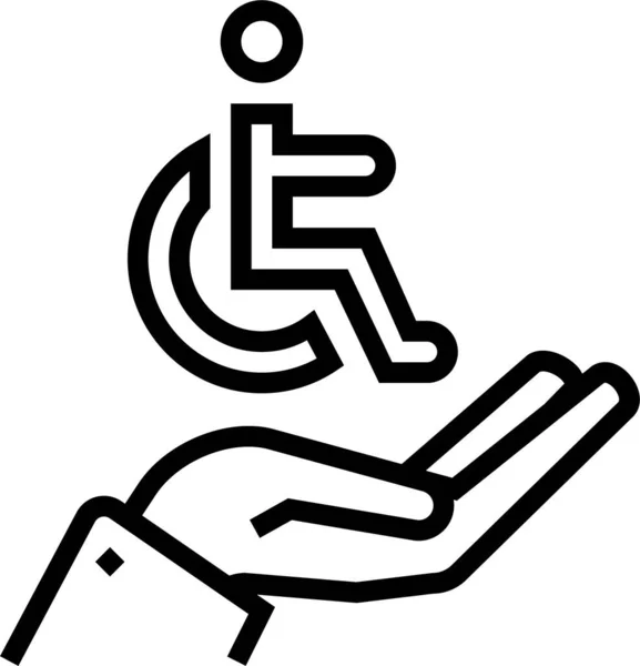 Tecnología Mantenga Icono Discapacidad — Vector de stock