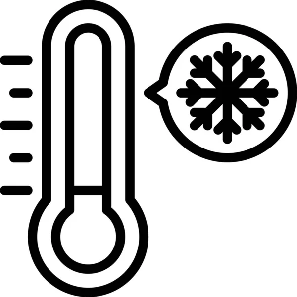 Temperatura Termómetro Nieve Icono — Vector de stock