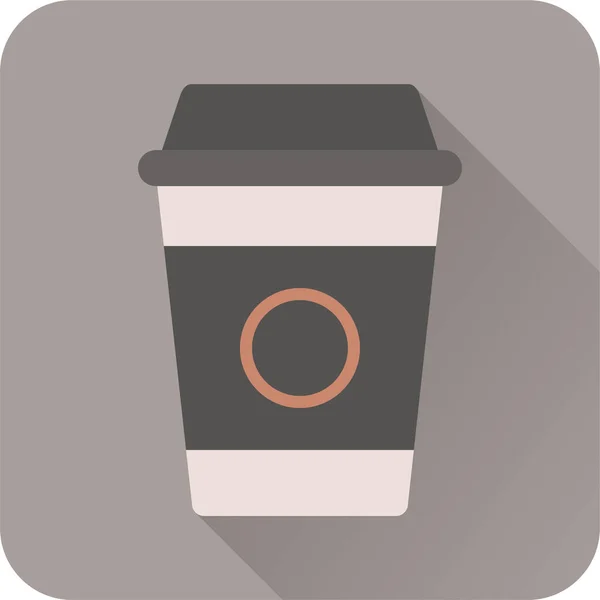 Koffiekopje Drinken Pictogram Platte Stijl — Stockvector