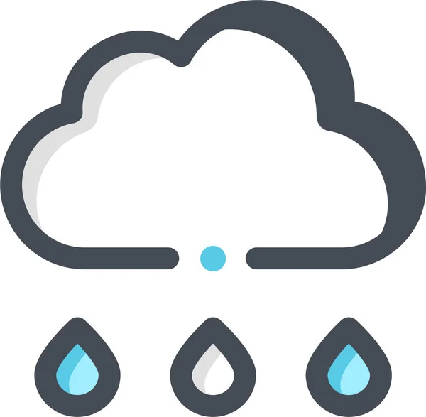 Wetter Regen Regnerische Ikone — Stockvektor