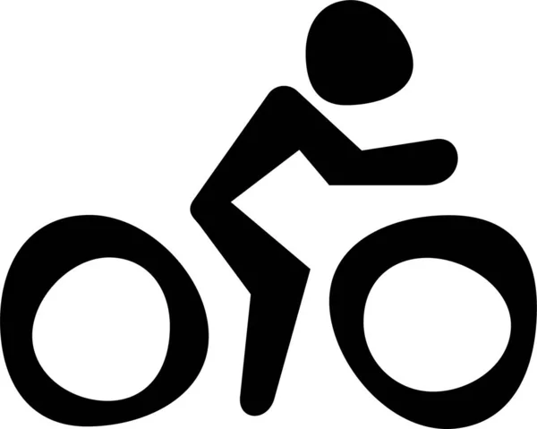 Kerékpár Fitness Egészség Ikon Kézzel Rajzolt Stílusban — Stock Vector