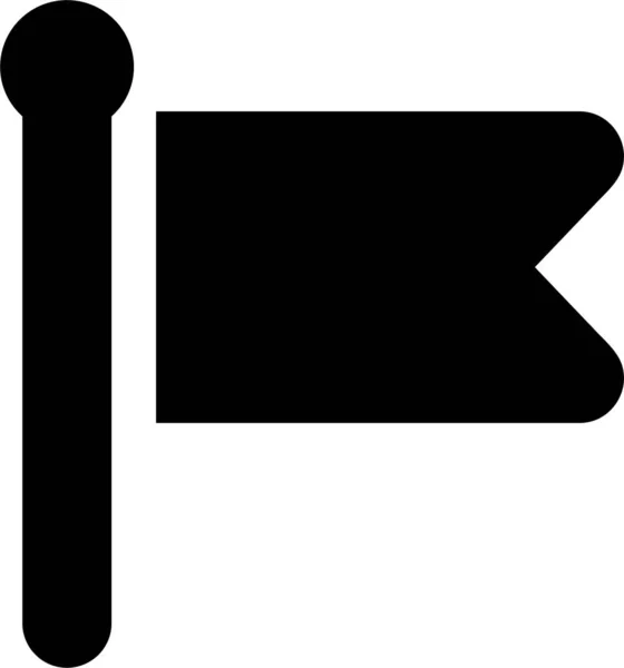 Icona Della Posizione Della Bandiera Avviso Stile Solido — Vettoriale Stock