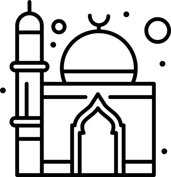 Construcción Mezquita Icono Musulmán Categoría Religiónfilosofíamitología — Vector de stock