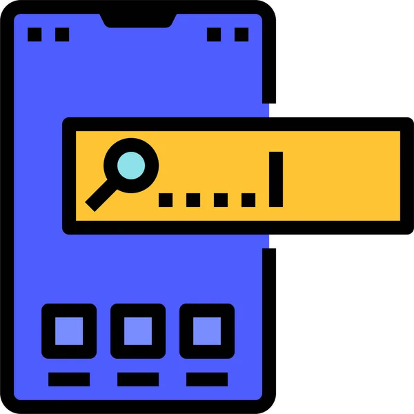 Navigateur Icône Recherche Mobile — Image vectorielle