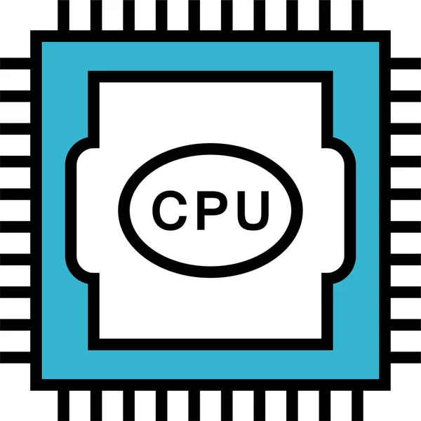 Processor Hardware Onderdelen Pictogram — Stockvector