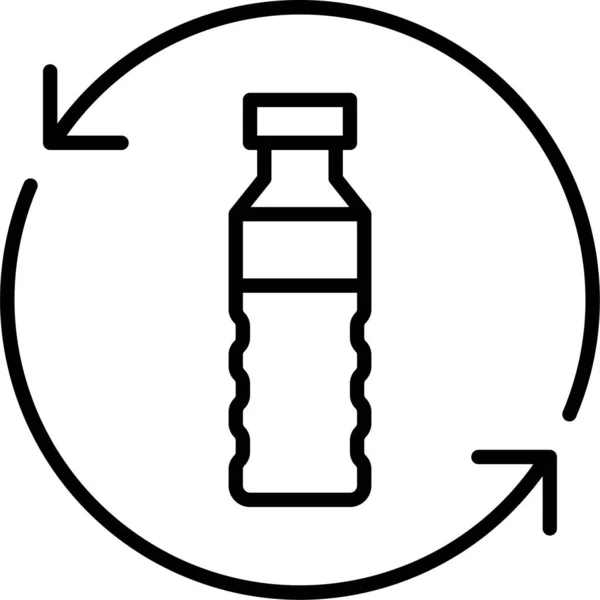 Butelka Recyklingu Zapisać Ikonę Stylu Zarysu — Wektor stockowy