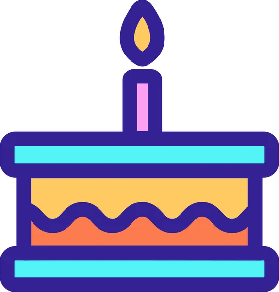 Icono Celebración Pastel Cumpleaños — Archivo Imágenes Vectoriales