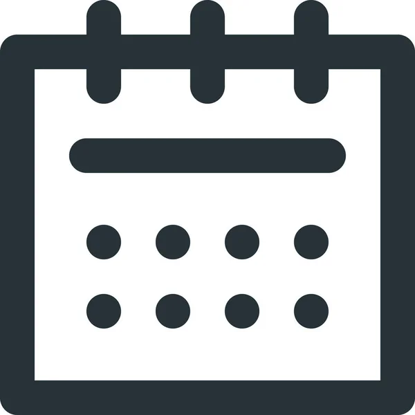 Calendario Data Organizzatore Icona Stile Contorno — Vettoriale Stock