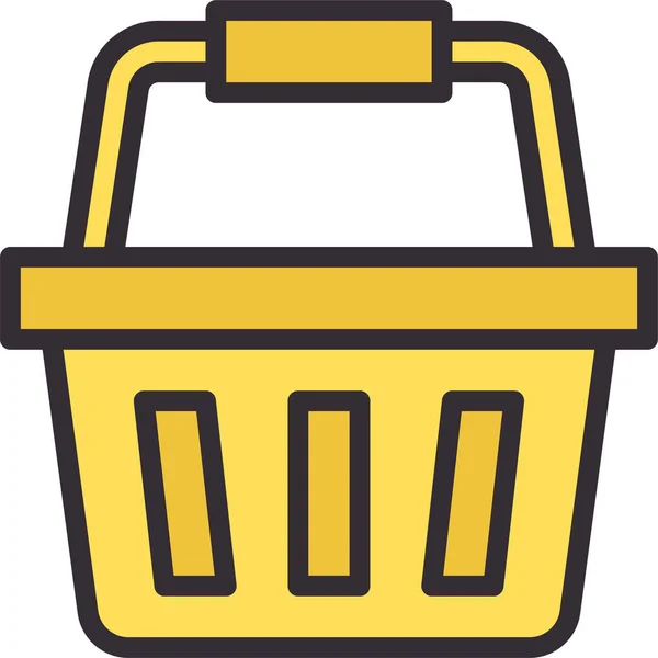 Shopping Basket Bucket Icon — Stock Vector