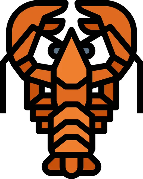 Aquarium Life Lobster Icon Filledoutline Style — Stock Vector