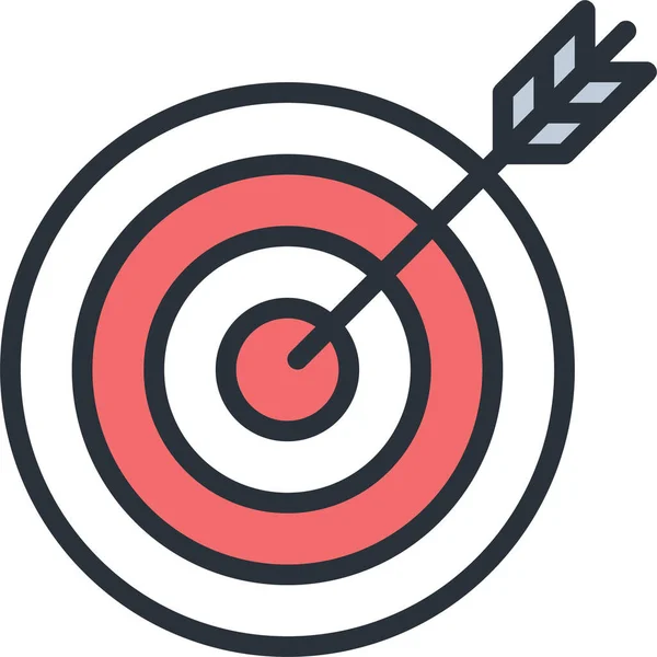 Bullseye Icono Del Juego Negocios Estilo Filledoutline — Vector de stock