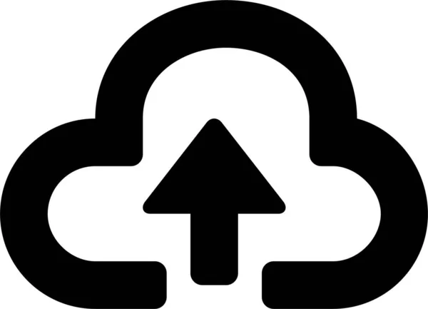 Cloud Outline Symbol Outline Stil Hochladen — Stockvektor