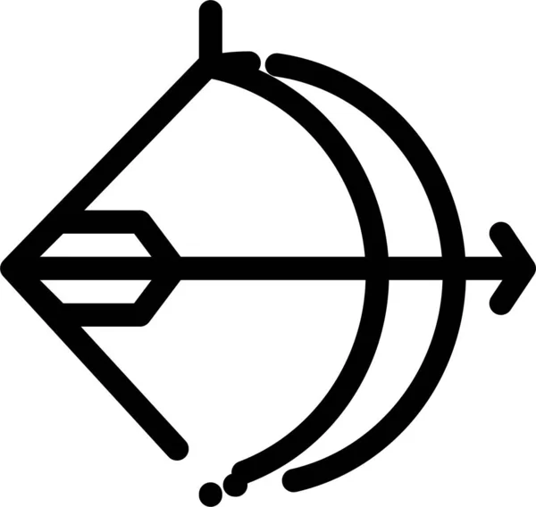 Ziel Bogenschießen Pfeil Symbol Umriss Stil — Stockvektor