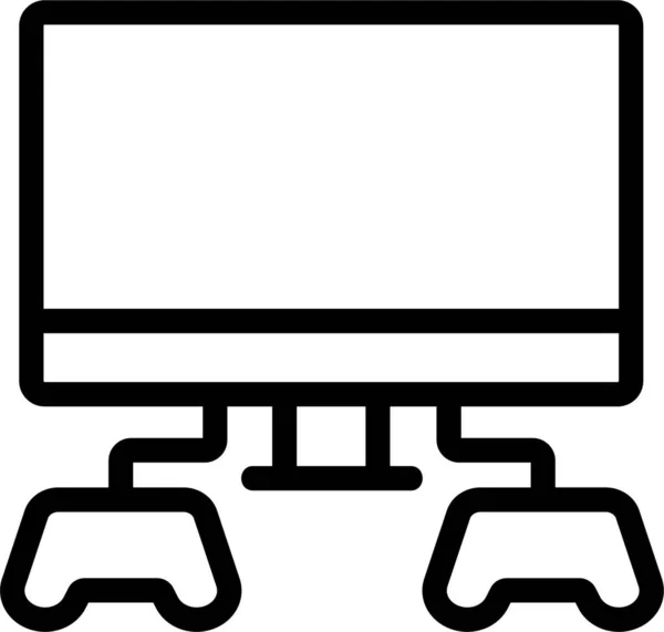 Oyun Oyunları Kategorisinde Bilgisayar Kontur Oyun Simgesi — Stok Vektör