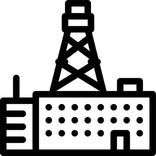 Aansluiting Fabriek Industrieel Icoon Bouw Categorie — Stockvector