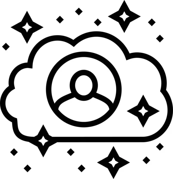 Client Information Cloud Icon Outline Style — Stock Vector
