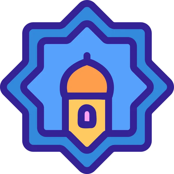 Icône Ramadan Mosquée Contour Dans Catégorie Ramadaneid — Image vectorielle