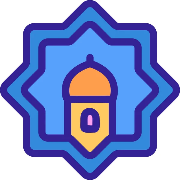 Kontur Moschee Ramadan Symbol Ramadan Kategorie — Stockvektor