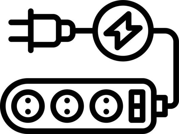 Kabel Snoer Elektrisch Pictogram — Stockvector