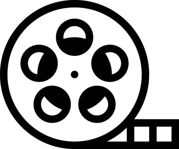 Κινηματογράφο Εικονίδιο Ταινία Ψυχαγωγίας Περίγραμμα Στυλ — Διανυσματικό Αρχείο