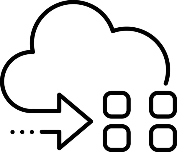 Icona Archiviazione Dati Cloud — Vettoriale Stock