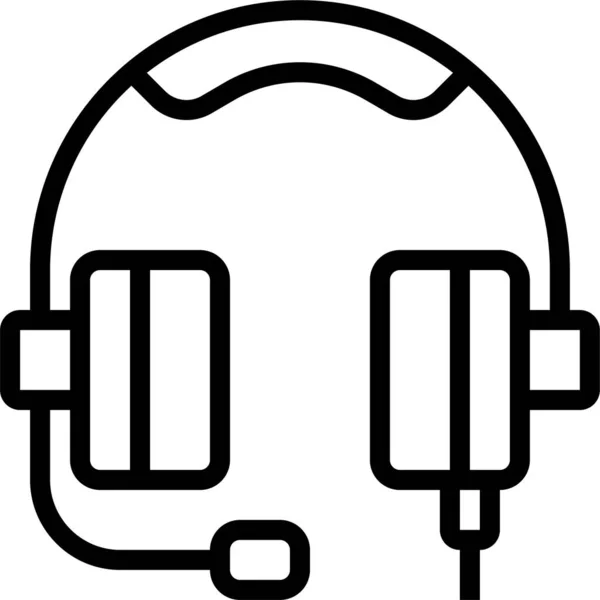 Icono Del Día Trabajo Música Auriculares Estilo Esquema — Archivo Imágenes Vectoriales