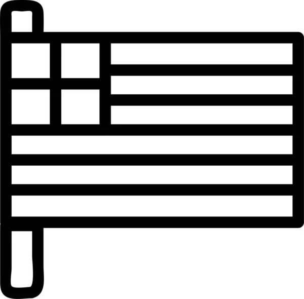 Ikona Řecké Vlajky Země Stylu Osnovy — Stockový vektor