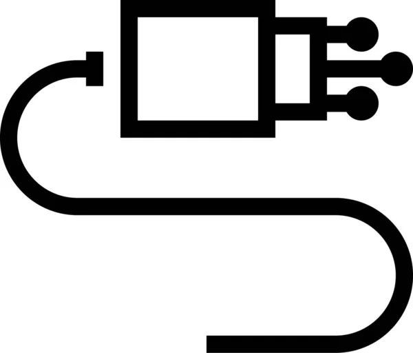 轮廓式电缆连接装置图标 — 图库矢量图片