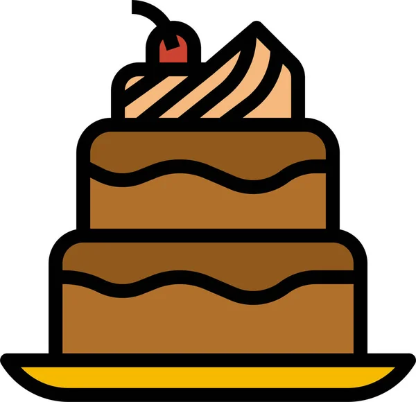 Иконка Десерта Пекарни Стиле Фиброплана — стоковый вектор