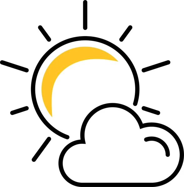 太阳天气多云的图标 — 图库矢量图片