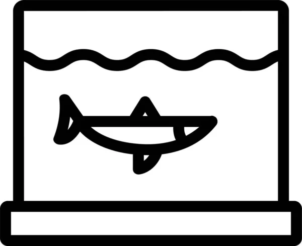 Aquarium Fillet Herring Icon — Stock Vector