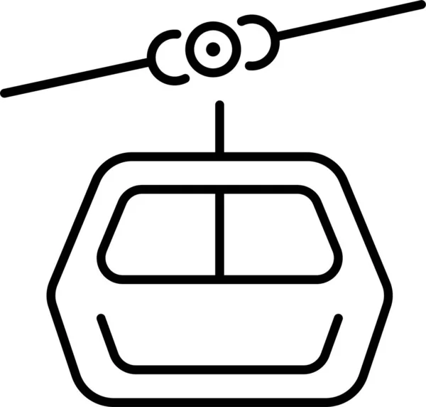 船舱电缆索道图标 轮廓风格 — 图库矢量图片