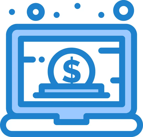 Business Dollar Laptop Icoon Business Management Categorie — Stockvector