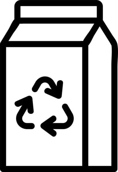 Ikona Recyklingu Opakowanego Pojemnika — Wektor stockowy