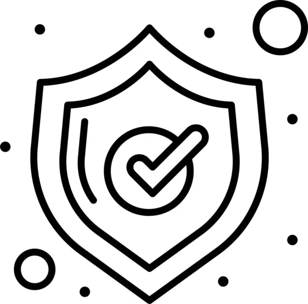 Escudo Seguridad Icono Compras Estilo Esquema — Vector de stock