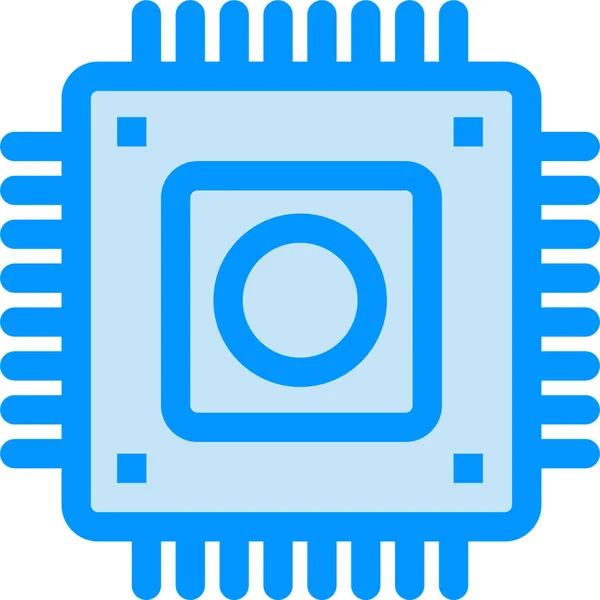 Chip Computer Hardware Icoon Filedoutline Stijl — Stockvector