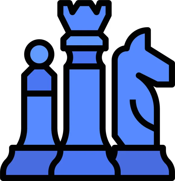 Chess Marketing Plan Icon Filledoutline Style — Stock Vector