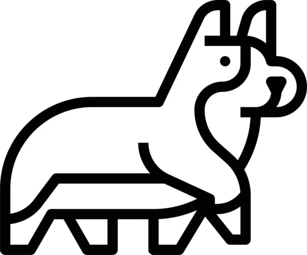 Perro Corgi Perrito Icono — Vector de stock