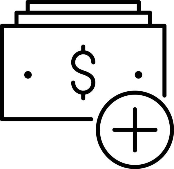 Ajout Icône Dollar Bancaire — Image vectorielle