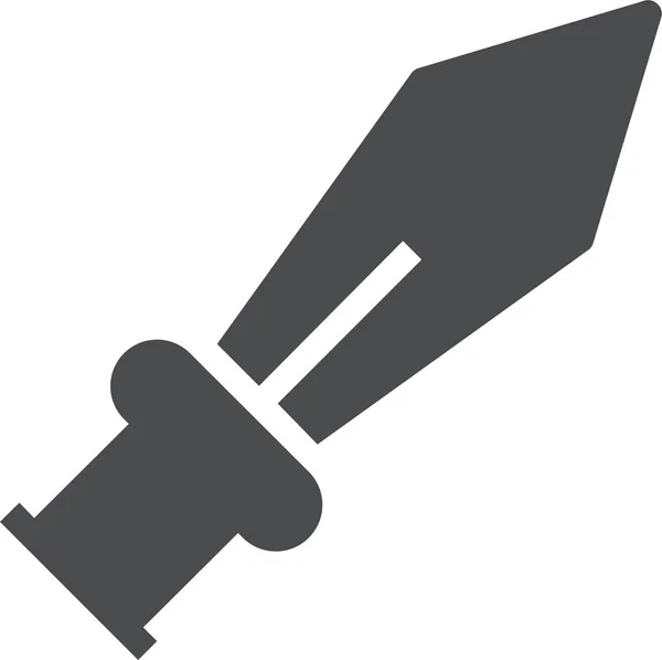 Kılıç Saldırısı Savaş Simgesi Katı Stilde — Stok Vektör