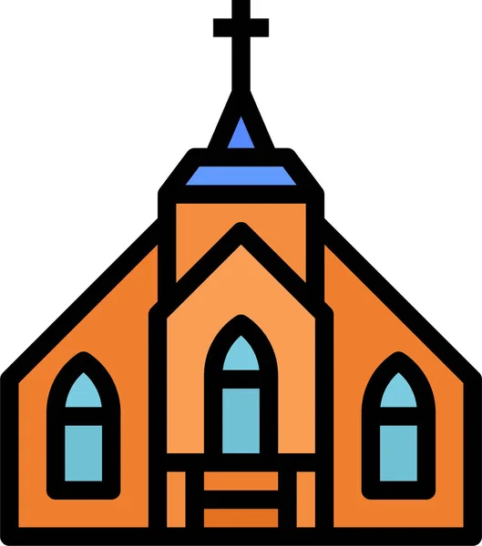 Arsitektur Membangun Ikon Gereja Dalam Kategori Bangunan - Stok Vektor