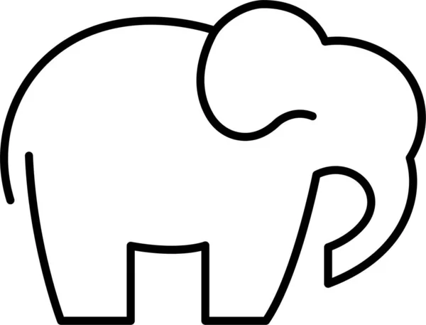 Animal Elefante Mamut Icono — Vector de stock