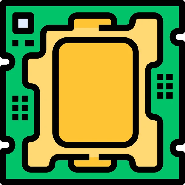 ファイルアウトラインスタイルのチップセットコンピュータのCpuアイコン — ストックベクタ