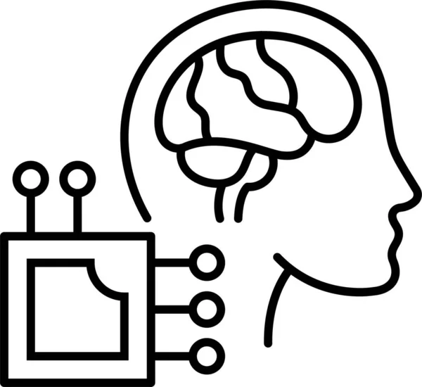 Icono Inteligencia Cerebral Artificial — Vector de stock